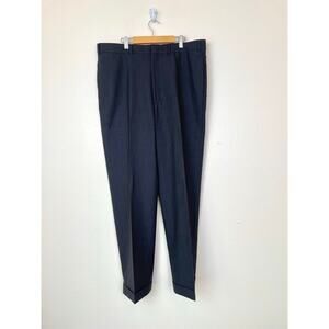Brooks Brothers Mens Pants Sz 40X43 Dress Classic Pleated Gray Slacks Cuffed